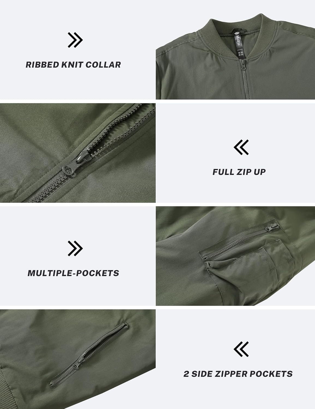 MoFiz Bomberjacke Herren Warm Gefüttert Winterjacke Übergangsjacke US Fliegerjacke Militär Bomber St