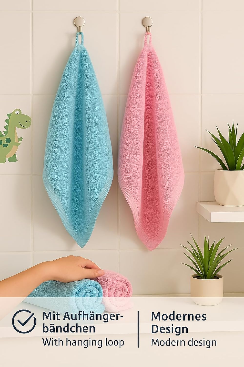 Betz 6 TLG. Handtuch Set Palermo Farbe rosé & türkis 100% Baumwolle 6 Handtücher 50x100 Farbe rosé u