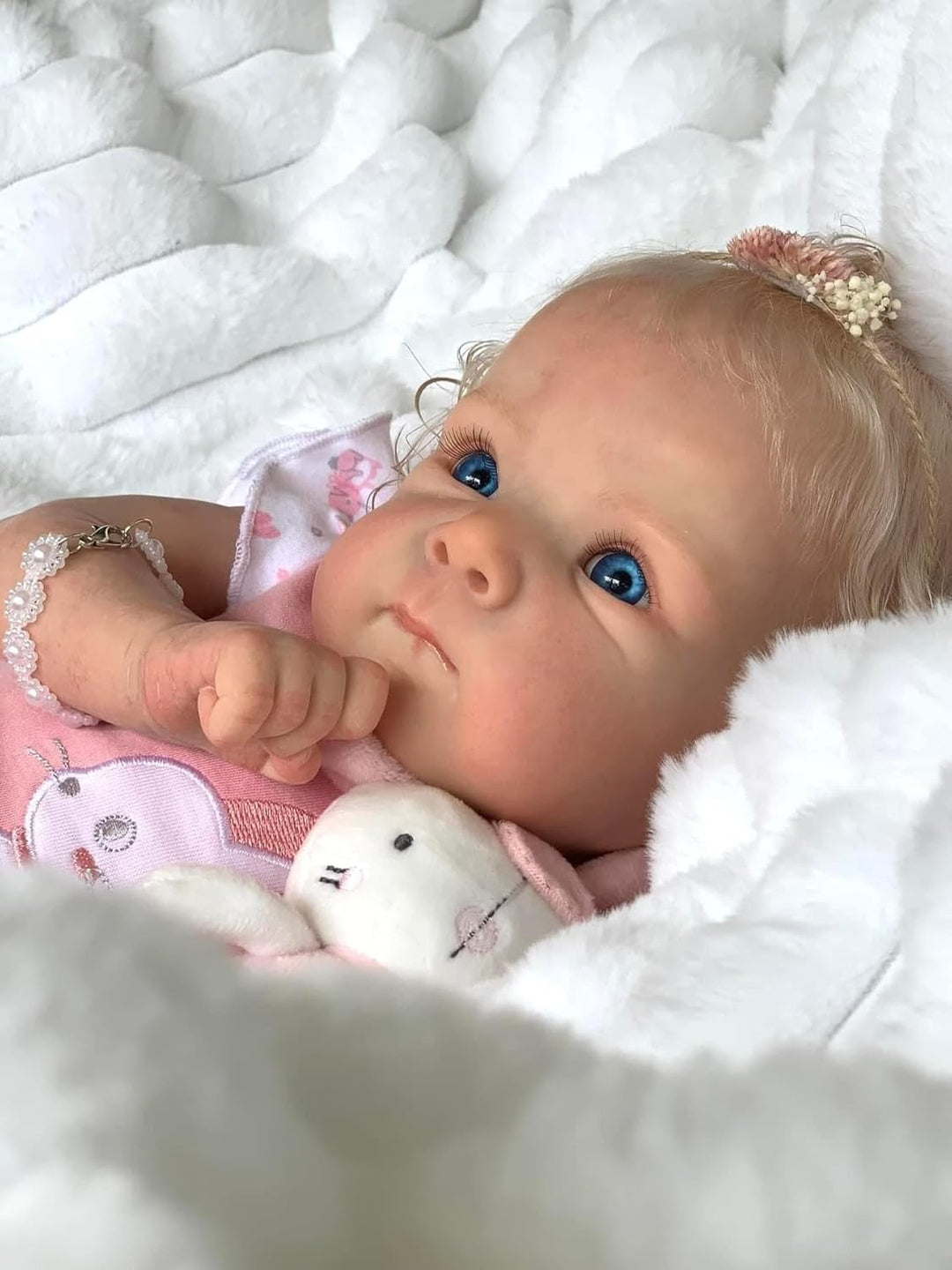 Zero pam Reborn Baby Vollsilikon Lebensecht,Reborn Baby Mädchen, 48CM Lebensechte Babypuppen Wie Ech