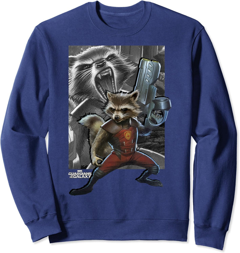Marvel Guardians Of The Galaxy Rocket Bold Double Portrait Sweatshirt