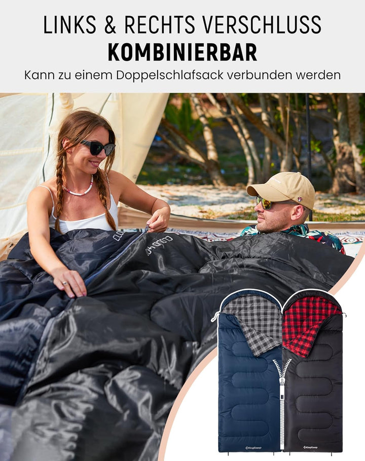 KingCamp Schlafsack für Erwachsene, Winter, Flanell, kompakt, 3-4 Jahreszeiten, Decke für Camping, R