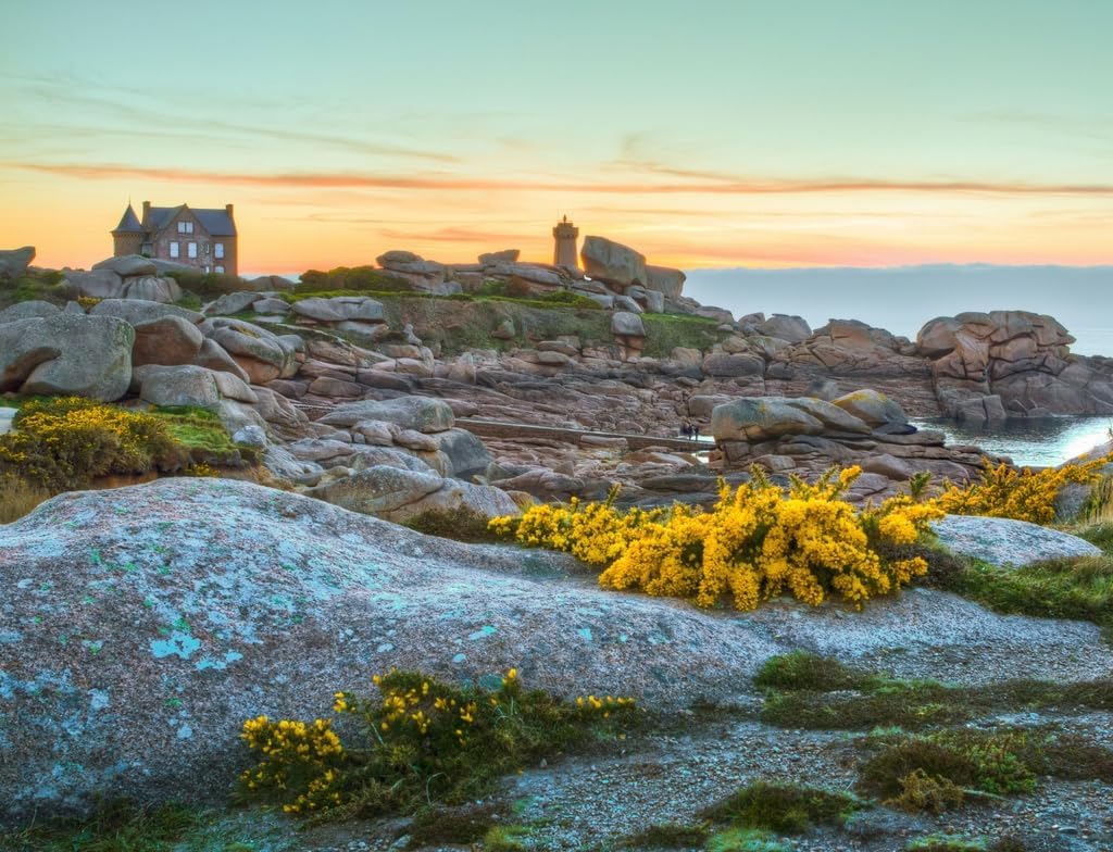 Lais Puzzle Abendstimmung an der Cote de Granit Rose, Bretagne, Frankreich 1000 Teile