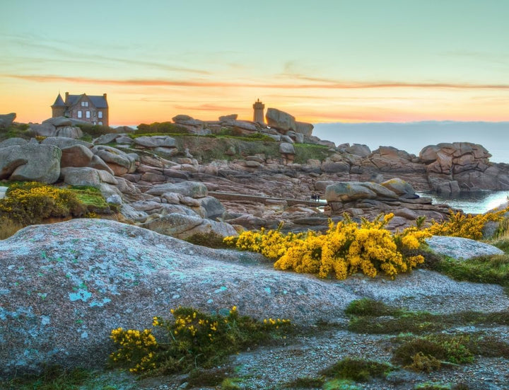 Lais Puzzle Abendstimmung an der Cote de Granit Rose, Bretagne, Frankreich 1000 Teile