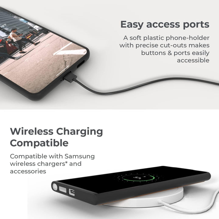 Snakehive Metro Lederhülle für Samsung Galaxy S22 Ultra || Echtleder Handyhülle mit Standfunktion ||