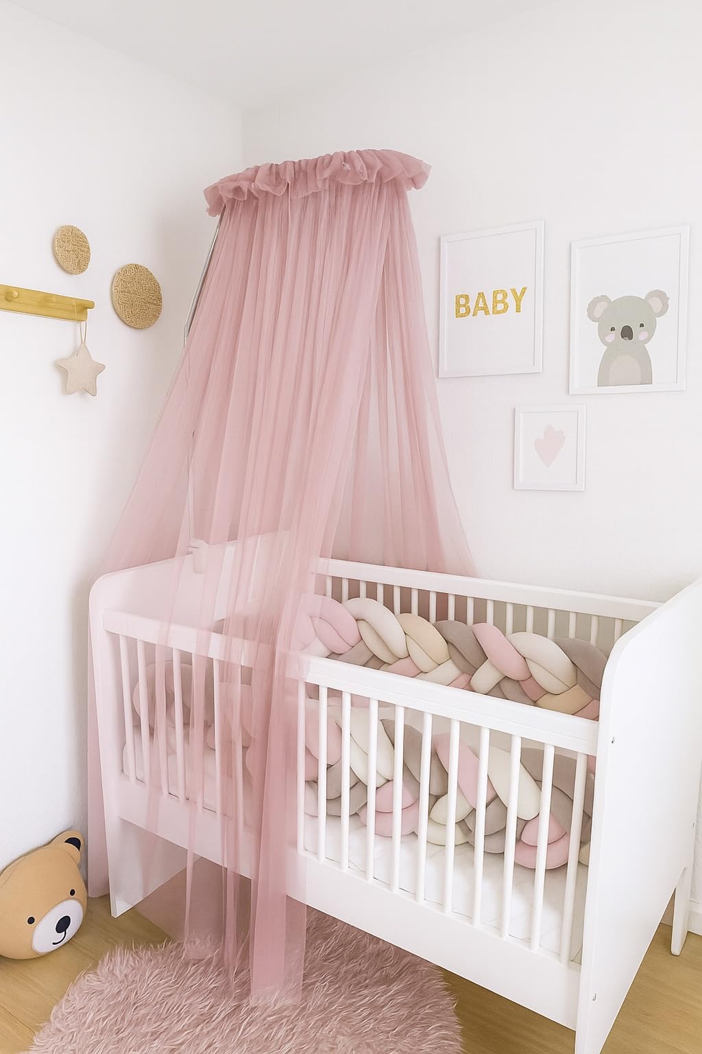Baby Fancyroom Betthimmel für Babybett Gitterbett Kinderbett 300x180 cm – feiner Tüll, handgefertigt