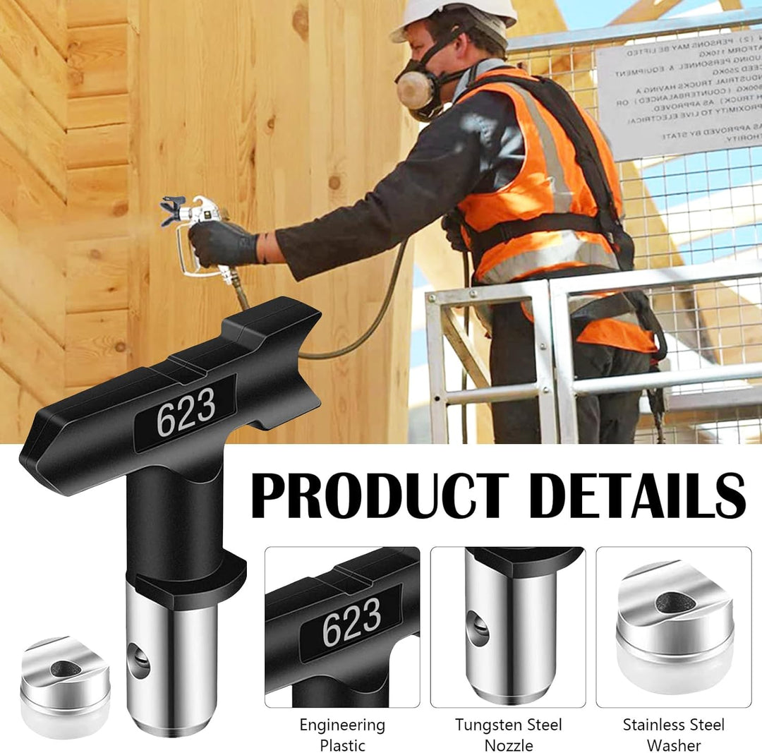 Airless Düse mit Spitzendichtung, 10 Stück Reversible Sprühspitzen,Spray Maschinenspitze Verschleiss