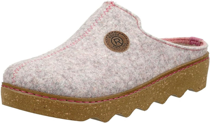 Rohde Foggia-D Damen, Frauen, Pantoffeln, Slipper,Puschen,Filz-Pantoffeln,kuschelig warm 41 EU Rose