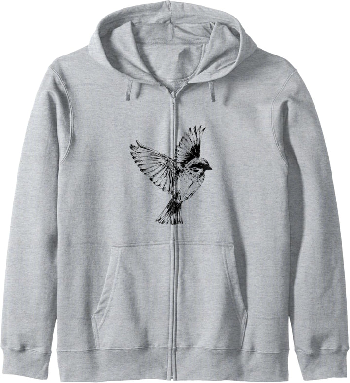 Spatz Hoodie Haussperling Vogel Geschenk Damen Herren sweat Kapuzenjacke