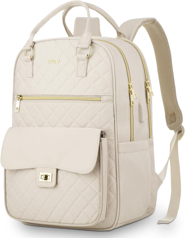 RJEU Rucksack Damen,Handtaschen-Rucksack Schule mit Laptopfach für Arbeit Business Reisen,Schulrucks