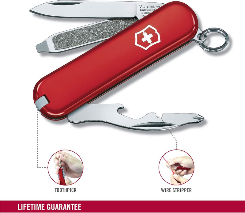Victorinox Rally, Schweizer Taschenmesser Mini für Schlüsselanhänger, Swiss Army Knife, 9 Funktionen