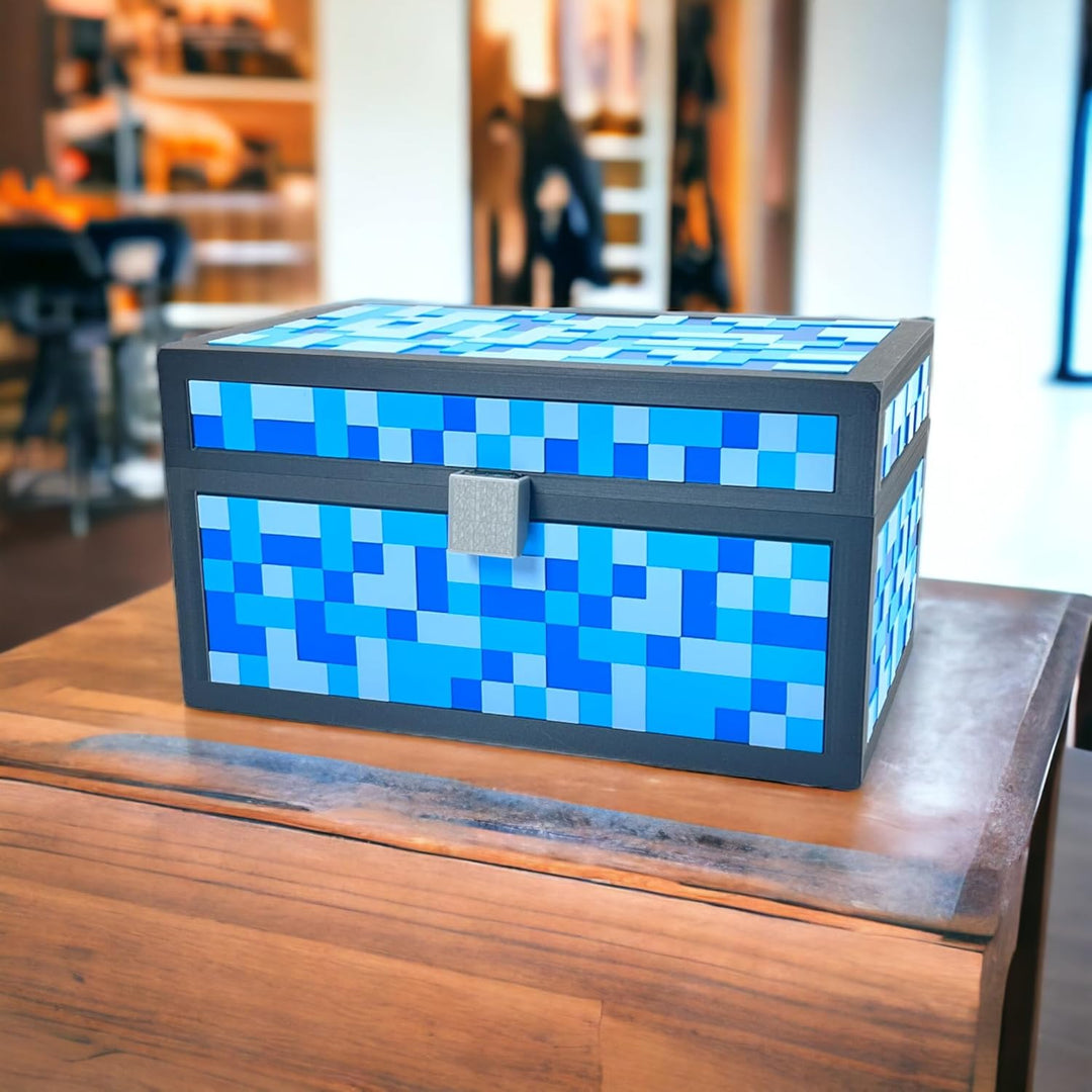 XXL Kinder Truhe - 3D-Spielbox im Pixelstil - Bunte Dekoration für Kinderzimmer - Leicht und geräumi