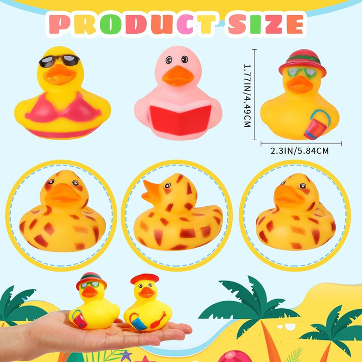 SCIONE 24 Stück Badeenten – Niedliches Gummi-Enten Set für Baby Shower, Geburtstag &amp; Poolparty | Was
