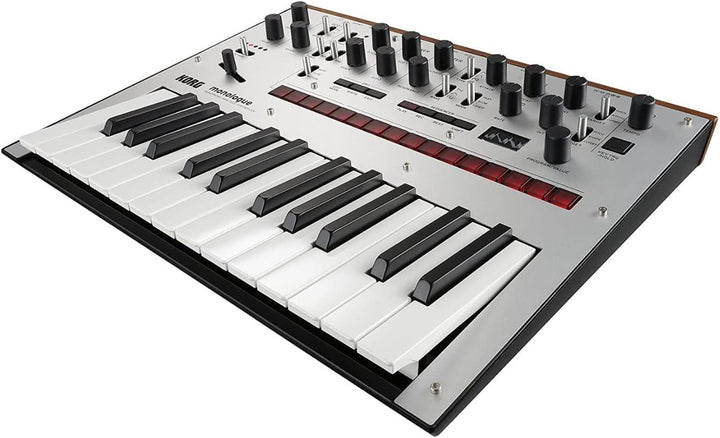 Korg Monolog monophoner Analogsynthesizer mit Voreinstellungen silber, Silber