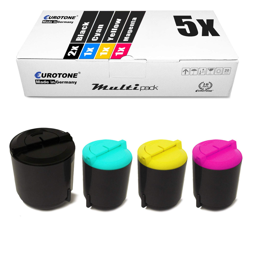 5X Müller Printware Toner für Samsung CLP 300 NG N ersetzt CLP-300A Schwarz Blau Rot Gelb Set aus 5,