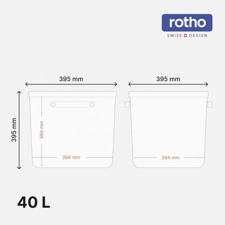 Rotho Maloja Aufbewahrungsbox mit Deckel 25l | Elegante Box mit Griff | sicher verschliessbar | stap