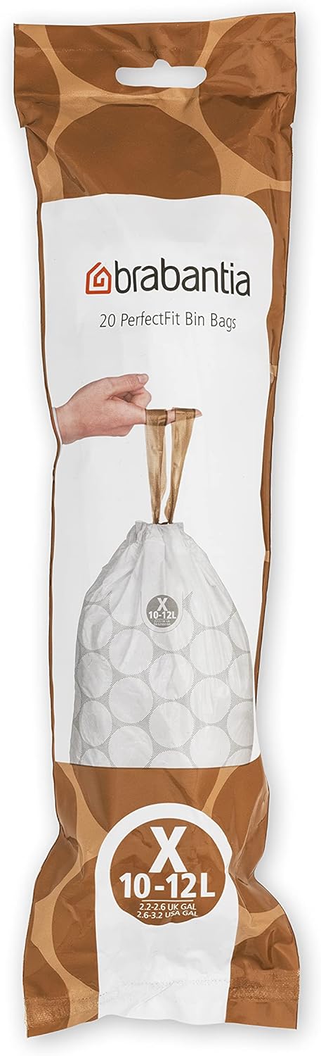 Brabantia Müllbeutel, Weiss, 200 Bags Weiss - Code X 200 stück (1er Pack), Weiss - Code X 200 stück