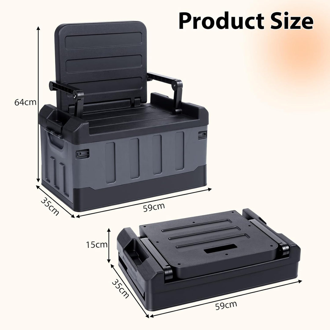 Kofferraum Organizer, Zusammenklappbarer Auto Organizer Kofferraum mit Deckel 59 * 35 * 64cm Autobox