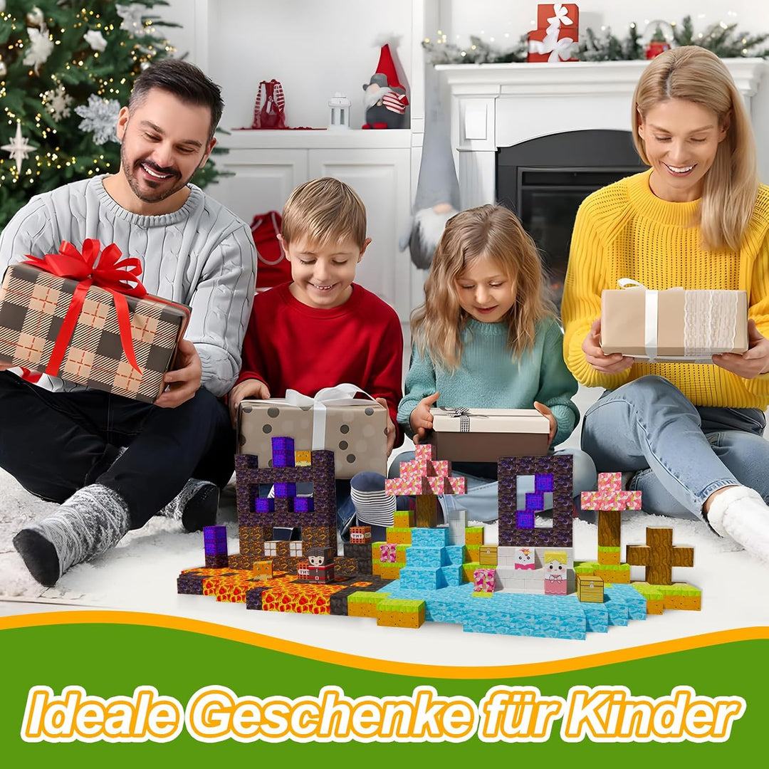 Magnetische Bausteine 176 Pcs,2.5CM/Magnet Welt Sensorik BlöckeSet, Magnetic Blocks für Kinder ab 3