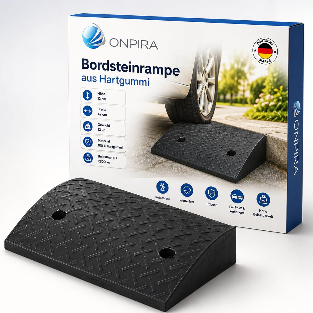 Bordsteinrampe aus Hartgummi Höhe 12cm Gewicht 13 kg
