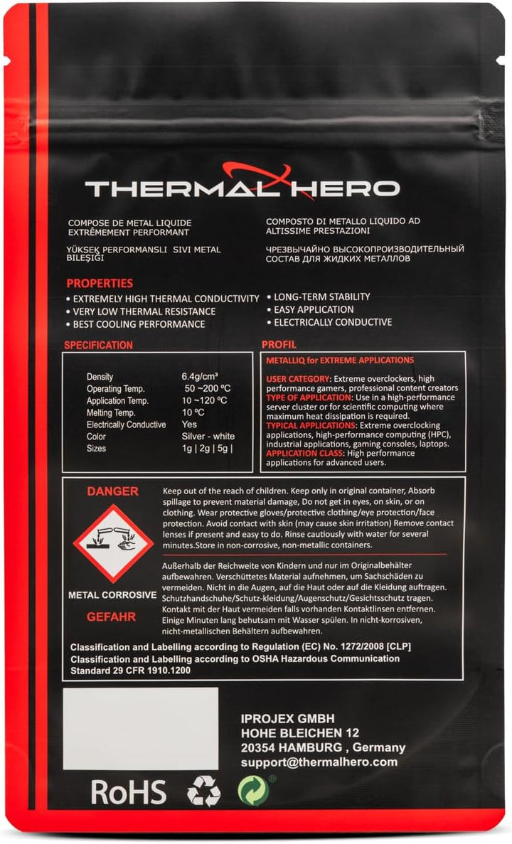 Metalliq Flüssige Metallmischung für extreme Anwendungen CPU-Kühlung Spielekonsolen Xbox PS4 PS5 mit