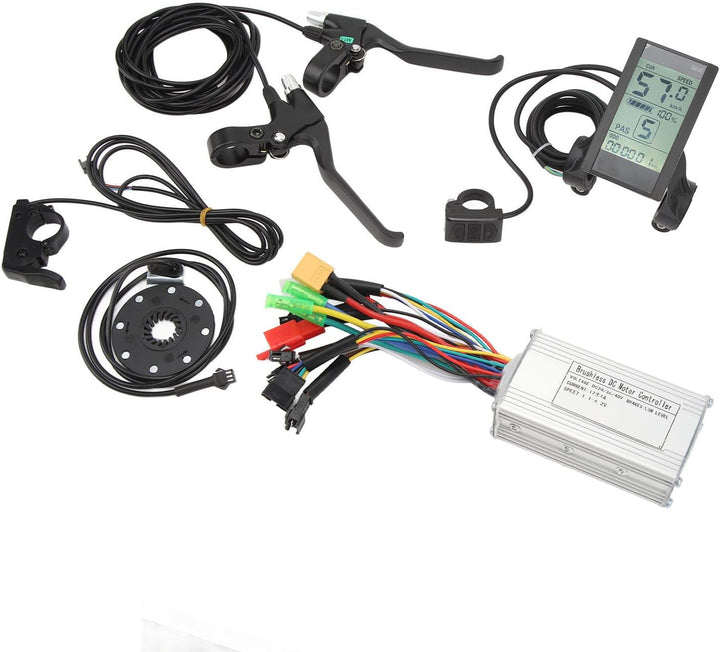 BuyWeek E-Bike Brushless Motor Controller Kit, DC 24V 36V 48V 250W-350W 17A 3 Modus Sinuswellen Regl