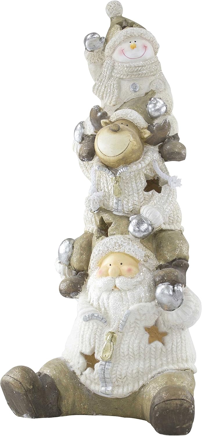 DECOLINE Deko Figur mit Beleuchtung (A) Schneemann, Rentier, Weihnachtsmann, (A) Schneemann, Rentier