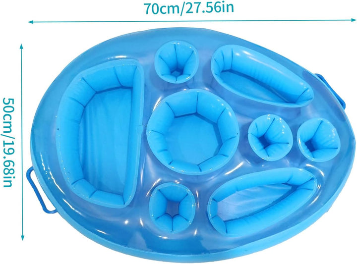 Aufblasbarer Getränkehalter, Schwimmende Tablett 70×50cm Aufblasbar Poolbar 8 Löcher Grosse Kapazitä