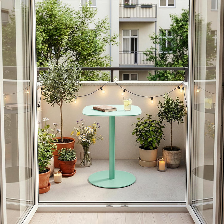 [en.casa] Beistelltisch Nastätten Gartentisch Couchtisch mit Metallgestell Sofatisch modernes Design