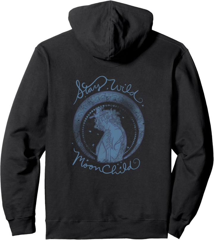 Stay Wild Moon Child Moonchild Mucha vintage art Pullover Hoodie