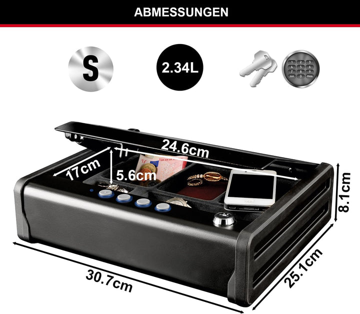 Master Lock Kompakt Tresor mit Zahlenschloss, elektronische Kombination, Ideal für Scheckbücher, Sch