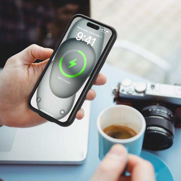 TQTHL Akkuhülle für iPhone 15 Plus, [ 6800mAh ] Zusatzakku Ladehülle Akku hülle Handyhülle,wiederauf