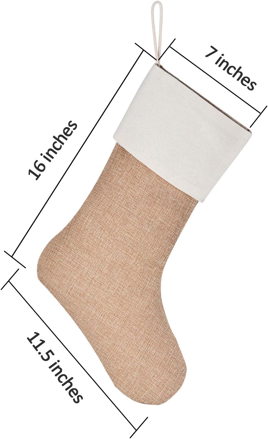 Sunshane 9er Set Weihnachsstrumpf Sackleinen Kamin Weihnachtssocken zum Befüllen & Aufhängen für Wei