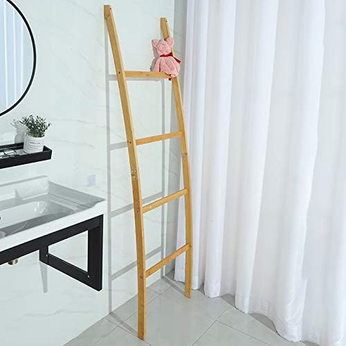 Handtuchleiter Handtuchhalter Bambus 4 Stangen Kleiderständer für Badezimmer Wohnzimmer