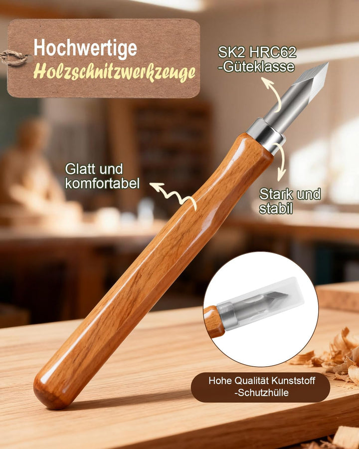 MAIKEHIGH Schnitzwerkzeug 16 Stück, Schnitzmesser Kinder für und Anfänger Schnitzset zum Schnitzen m