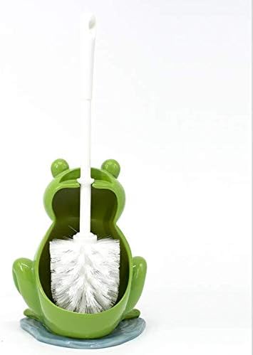 JIUJ Kompakte Toilettenbürste Badezimmer Neuheit Toilettenbürstenhalter Cartoon Frosch Harz WC Schru