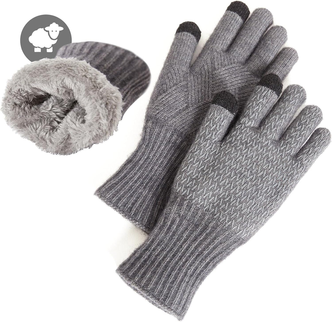 MAGISDU Handschuhe Damen Winter Warm Thermohandschuhe Fleecefutter Merino Wolle Touchscreen Doppelsc