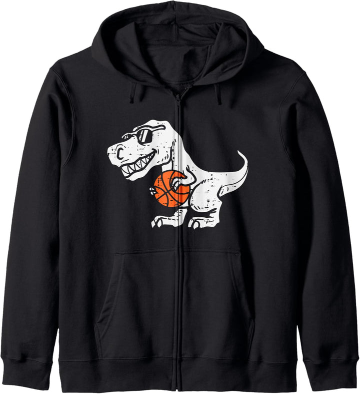 Trex Dinosaur Basketball Cute Sports Baller Player Kids Boys Kapuzenjacke