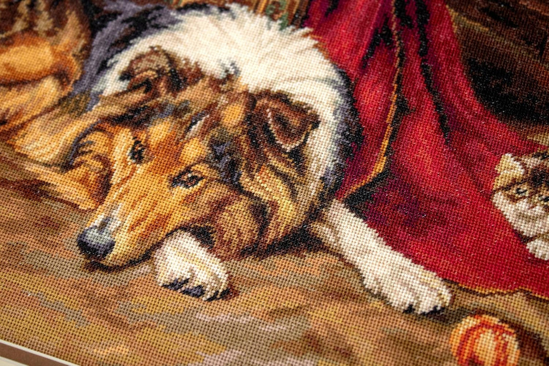 Luca-S B585 Widerstrebender Kumpel Kreuzstichset, Baumwolle, mehrfarbig, 45x34cm