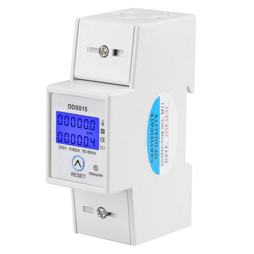 VBESTLIFE Einphasen-Energiezähler, DDS015 5-80A 230V 50Hz Digital LCD Einphasen-Energiezähler Wattme