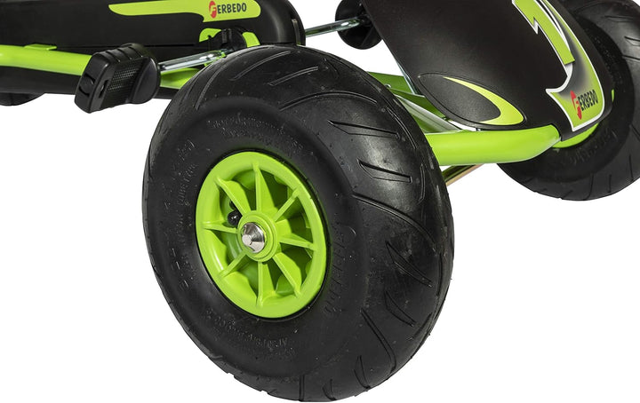 Ferbedo Go AR 8G (Gokart/Kart in schwarz/grün, mit Soundlenkrad und Luftbereifung, ab ca. 5-11 Jahre