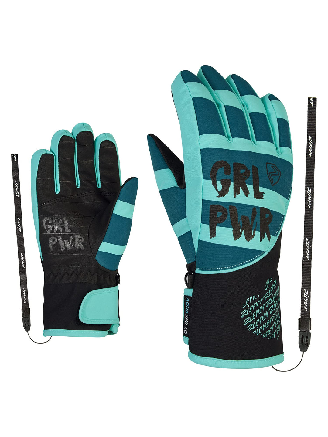 Ziener Mädchen Liwa Ski-Handschuhe/Wintersport | wasserdicht, Primaloft, modisch 4 blue sea.arcadian