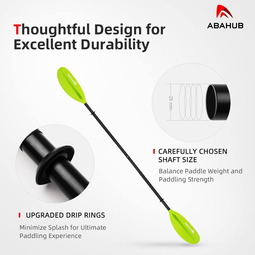 Abahub 218/230/241cm Kajak Paddel Aluminium Doppelpaddel mit Paddelleine für Kajakfahren Ruderboot K