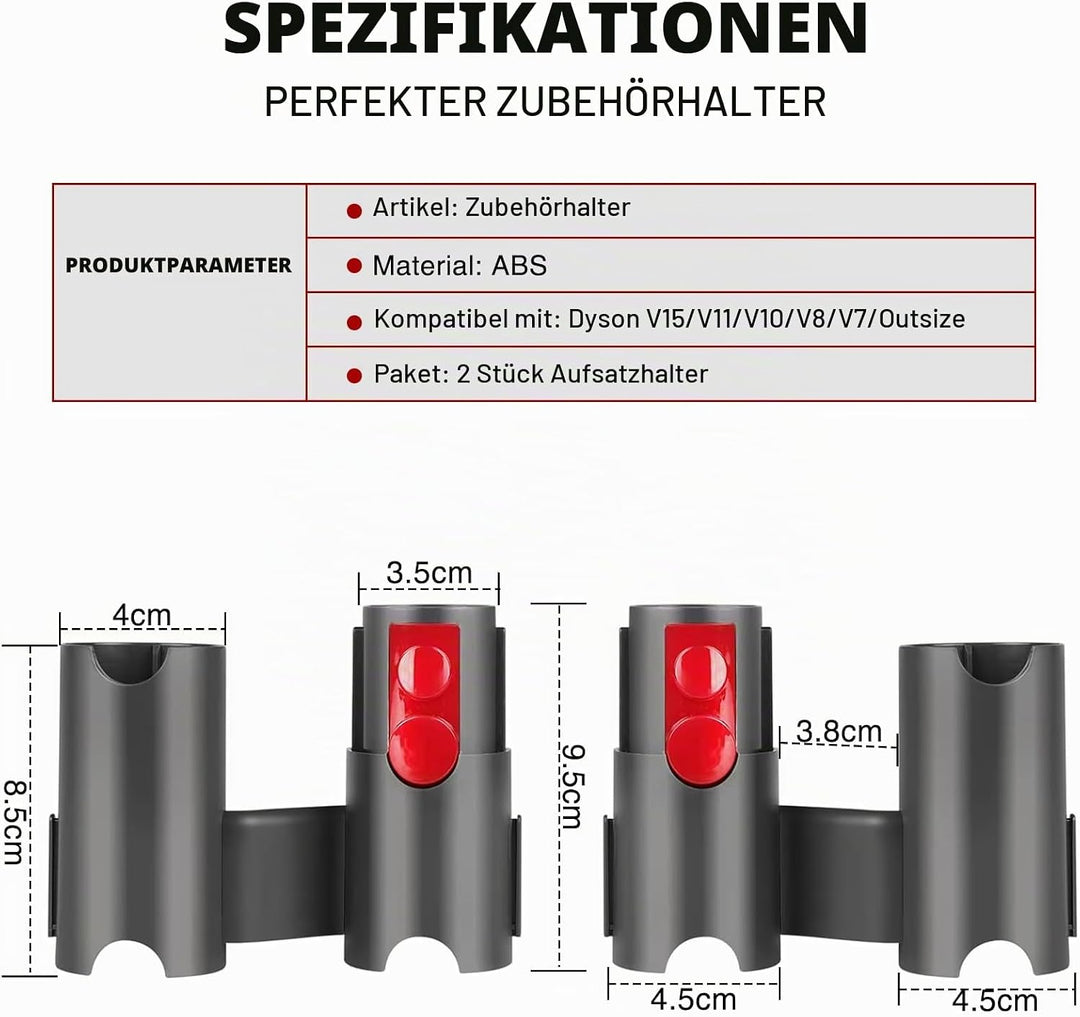 2 Stück Zubehör Halterung für Dyson V7 V8 V10 V11 V15, wandhalterung aufbewahrung für Dyson, Docking