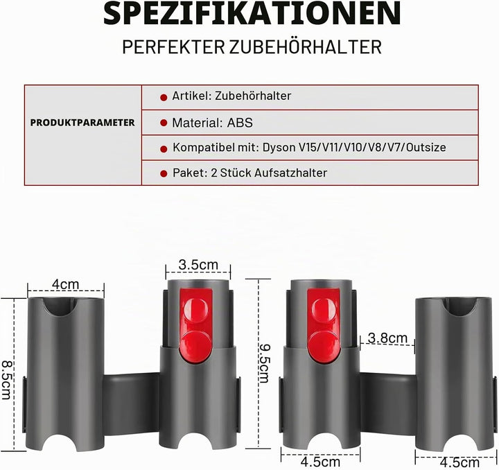 2 Stück Zubehör Halterung für Dyson V7 V8 V10 V11 V15, wandhalterung aufbewahrung für Dyson, Docking