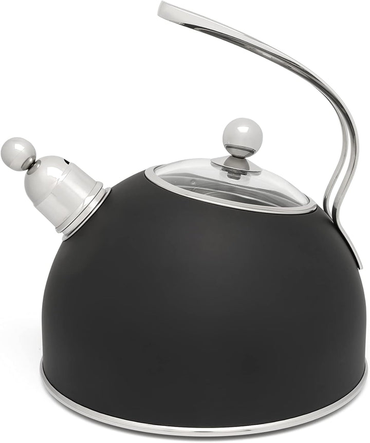 Bredemeijer schwarzer Matter induktiver Edelstahl Flötenkessel 2.5 Liter