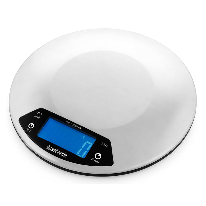 Brabantia 480560 Digitale Küchenwaagen 'Profile' rund mit Timerfunktion