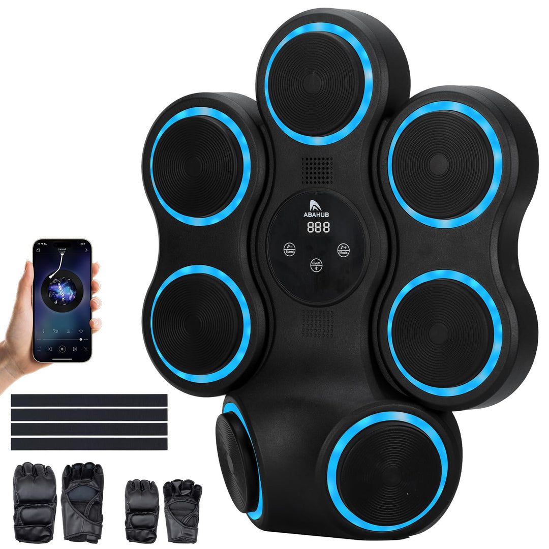 Abahub Music Boxing Machine for Adults &amp; Kids, Home Fitness Equipment with Gloves, Wall Mounted Inte