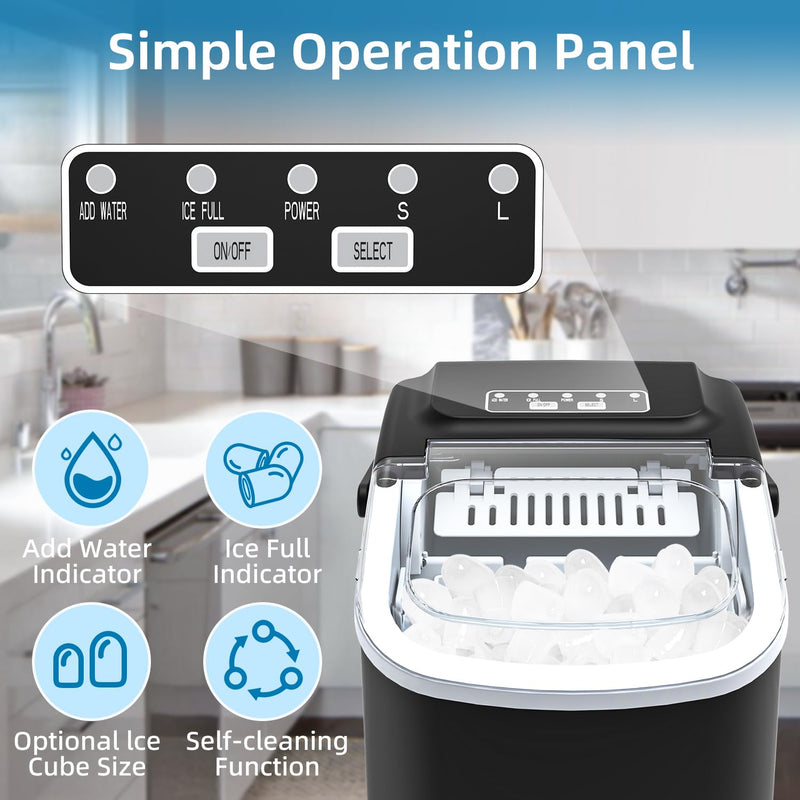 Eiswürfelmaschine Klein, PALINTH Eiswürfelmaschinen, 2 Grössen von Bullet Ice Cube Maker, Selbstrein