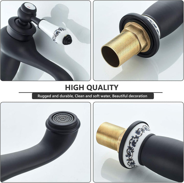 Namuoto Wasserhahn Bad Schwarz Wasserhahn für Bad Waschbecken Armaturen Waschtischarmatur, Einzelne