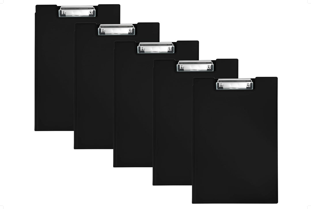 Heidemann Aufklappbare Klemmbrettmappe DIN A4 Plus Photodruck, 11100000 (Schwarz 5er Set), Schwarz 5